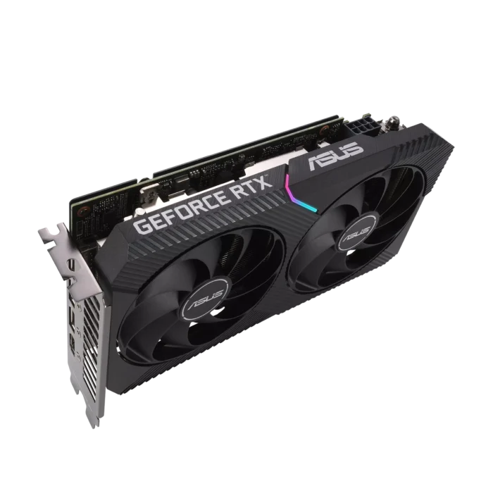 ASUS Dual NVIDIA GeForce RTX 3060 OC Angled Side View
