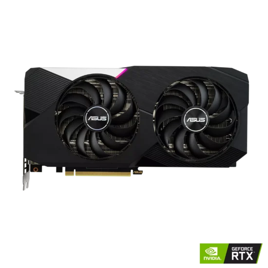ASUS DUAL NVIDIA GeForce RTX 3060 Ti V2 OC Flat Front View