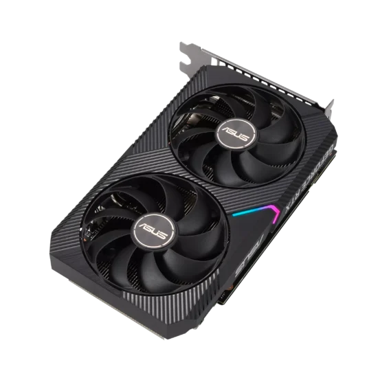 ASUS Dual NVIDIA GeForce RTX 3050 OC Angled Front View