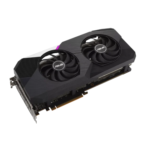 ASUS Dual AMD Radeon RX 6700 XT OC Edition Angled Front View