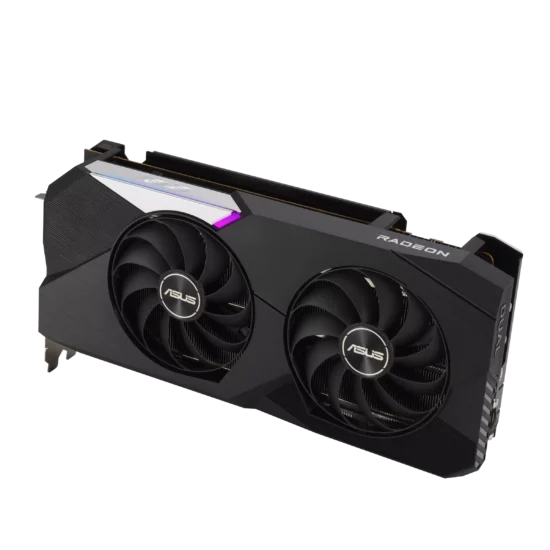 ASUS Dual AMD Radeon RX 6700 XT Angled Front View