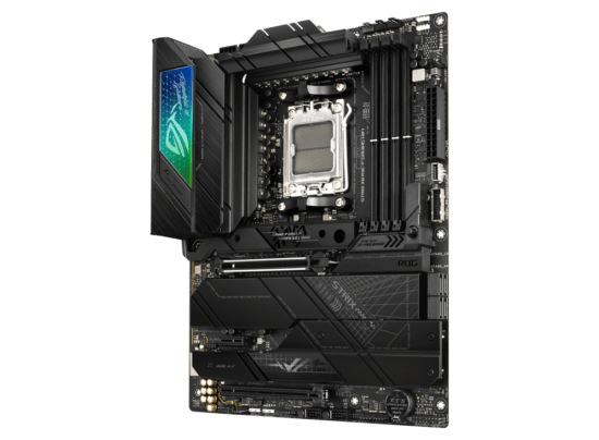 ASUS ROG Strix X670E-F Gaming WiFi Angled Front View