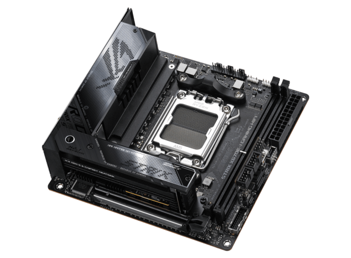 ASUS ROG Strix X670E-I Gaming WiFi Angled Front View
