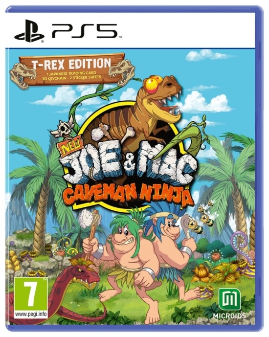 New Joe & Mac: Caveman Ninja T-Rex Edition Box Art PS5