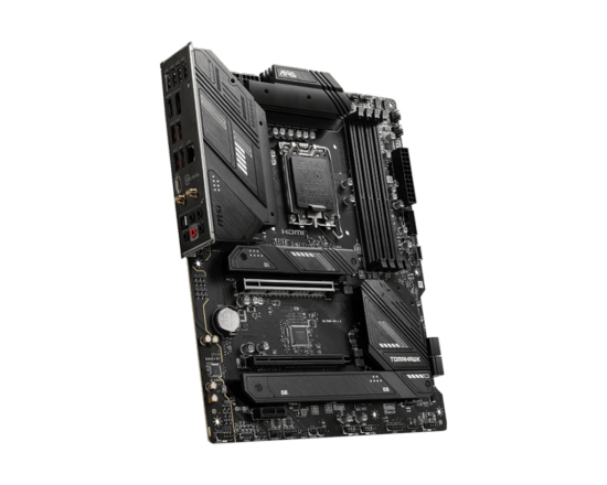 MSI MAG B760 TOMAHAWK WIFI DDR4 Angled Front View
