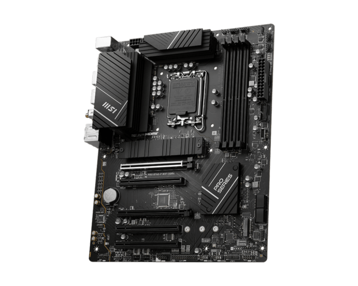 MSI PRO B760-P WIFI DDR4 Angled Front View