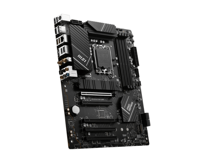 MSI PRO B760-P WIFI DDR4 Angled Front View
