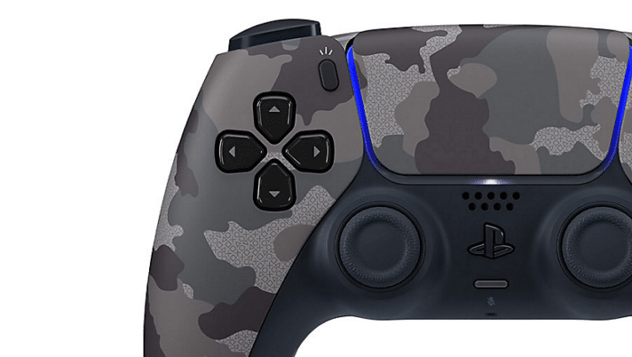 Sony PS5 DualSense Grey Camo Create Button View