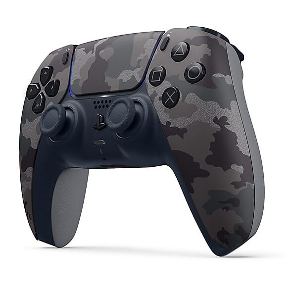 Sony PS5 DualSense Grey Camo Angled Front View