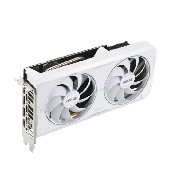ASUS DUAL NVIDIA GeForce RTX 3060 Ti White OC Angled Front View