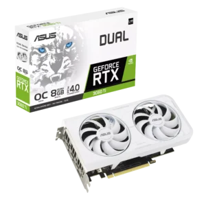 ASUS DUAL NVIDIA GeForce RTX 3060 Ti White OC Box View
