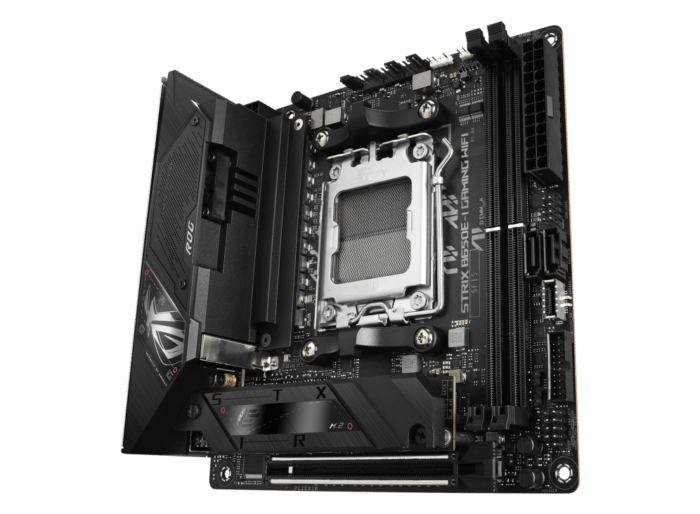 ASUS ROG Strix B650E-I Gaming WiFi Angled Front View