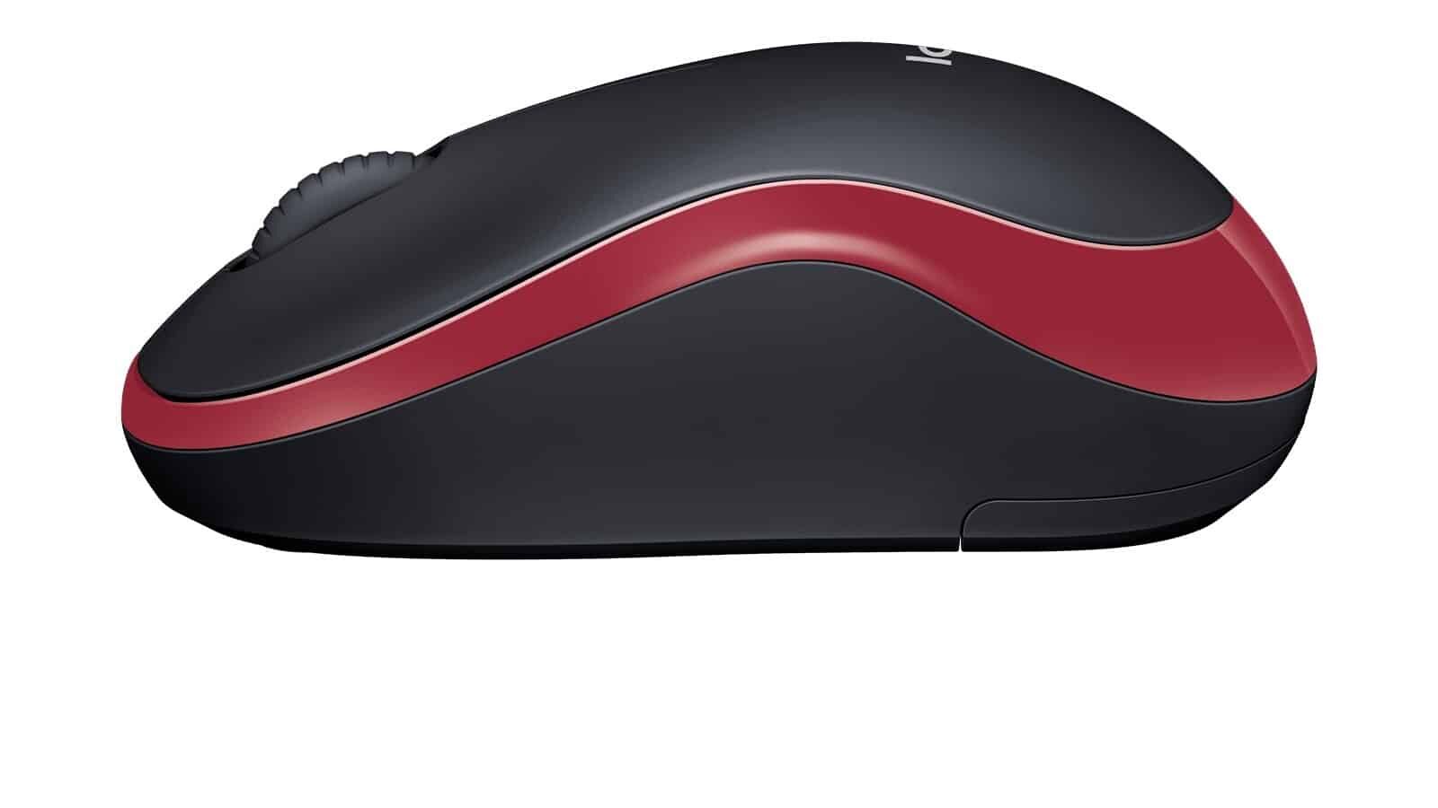 Logitech M185 Wireless Notebook Mouse – Black/Red