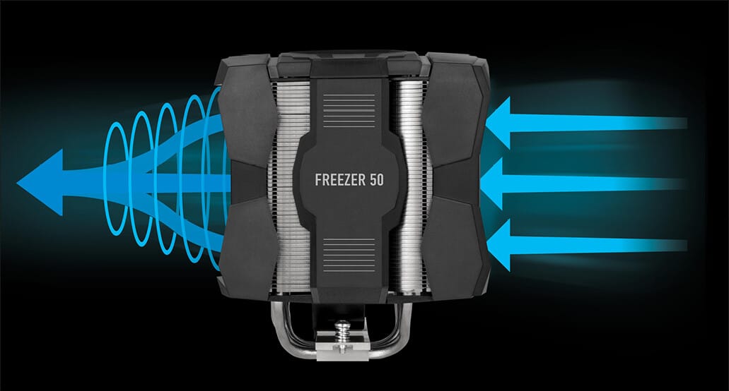 Arctic Freezer 50 Dual Tower ARGB Heatsink & Fan, Intel & AMD Sockets CPU Cooler