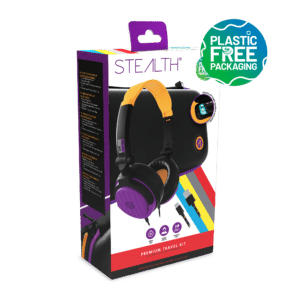 Stealth Premium Travel Kit for Nintendo Switch & Switch Lite - Neon Orange & Purple
