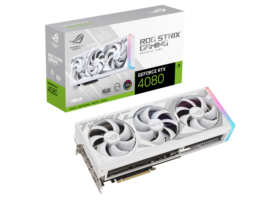 ASUS ROG Strix NVIDIA GeForce RTX 4080 16GB GDDR6X White Edition Graphics Card