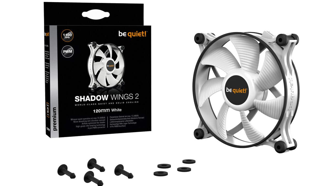 Be Quiet! BL089 Shadow Wings 2 120mm PWM White Case Fan Single Pack