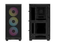 Corsair iCUE 2000D RGB Airflow Mini ITX Black Front and Back