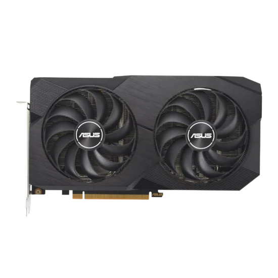 ASUS Dual AMD Radeon RX 7600 OC Edition Front Flat Fan View