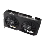 ASUS Dual AMD Radeon RX 7600 OC Edition Top Angled Fan View