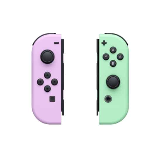 Nintendo Switch Joy-Con Pastel Purple & Green Flat View