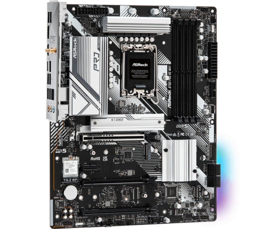 Asrock B760 PRO RS WIFI Front Angled View