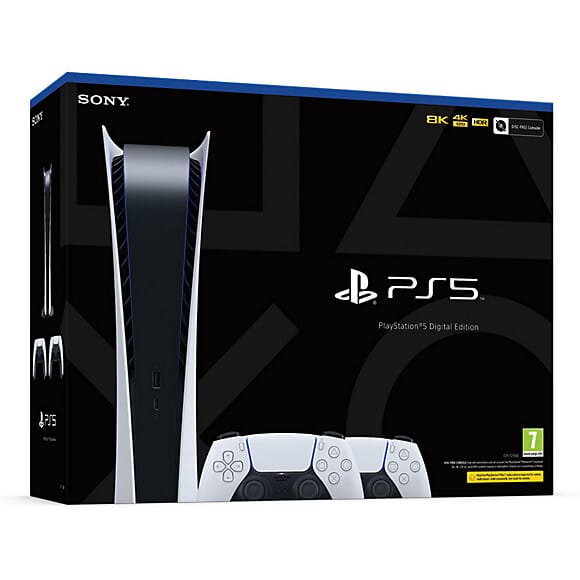 Sony PlayStation 5 Digital Edition Console + DualSense Controller Bundle Box View