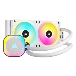 Corsair iCUE LINK H100i White 240mm RGB Front View