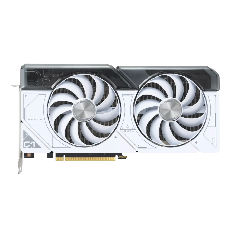 ASUS Dual NVIDIA GeForce RTX 4070 White OC Edition Flat Fan View