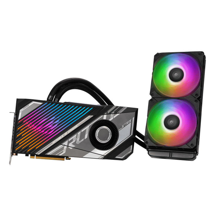Asus ROG STRIX LC NVIDIA GeForce RTX 4090 OC Front with fan view