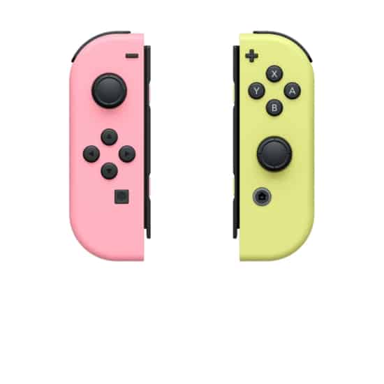 Nintendo Switch Joy-Con Pastel Pink & Yellow Flat View