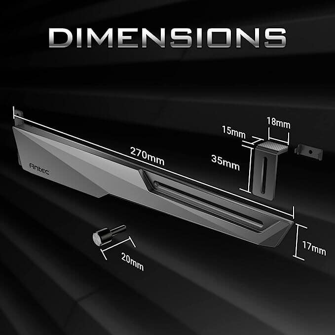 Antec Dagger Five-Hole Black Graphics Card Support Bracket Dimensions