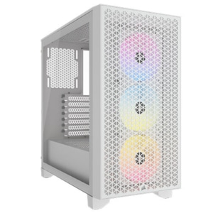 Corsair 3000D RGB Airflow White Angled Front View