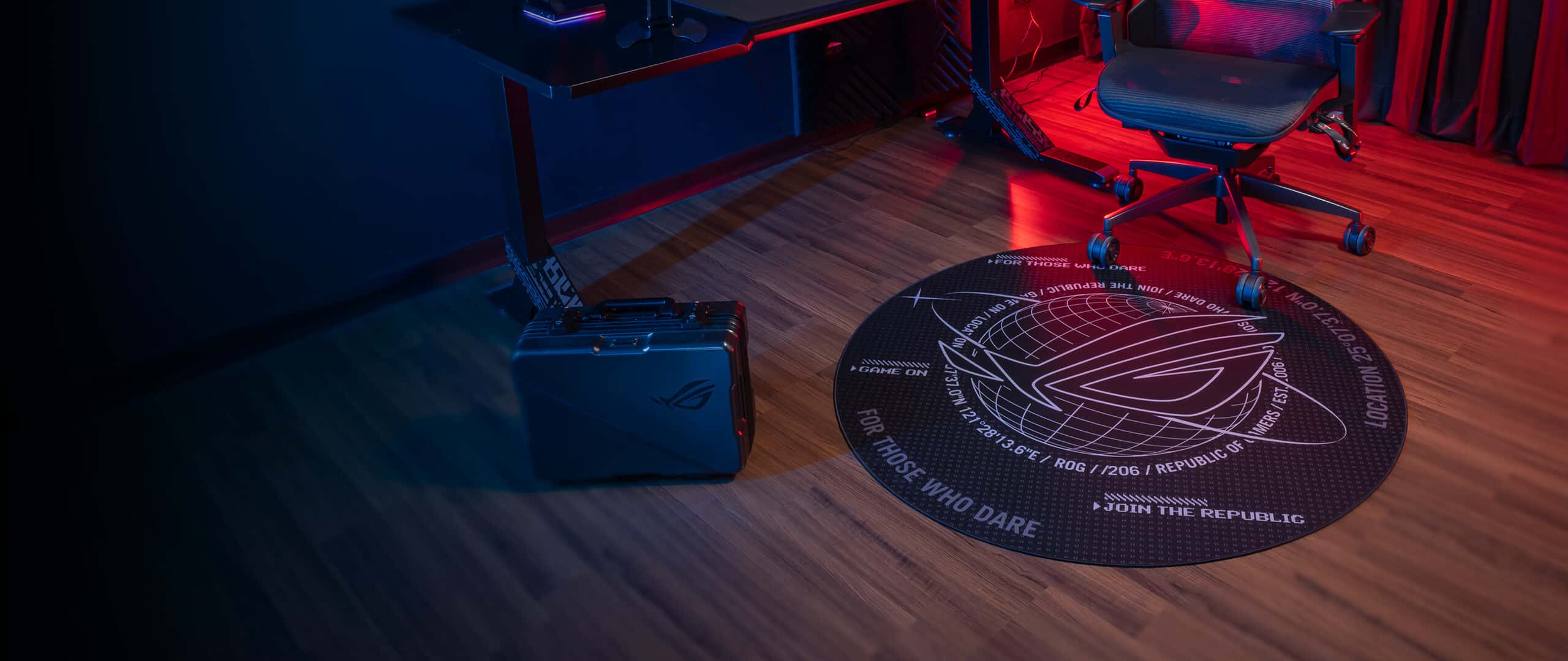 Asus ROG Cosmic Space-Themed Floor Mat Lifestyle Image 1