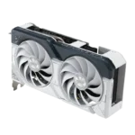 ASUS Dual NVIDIA GeForce RTX 4060 Ti White OC Edition Angled View