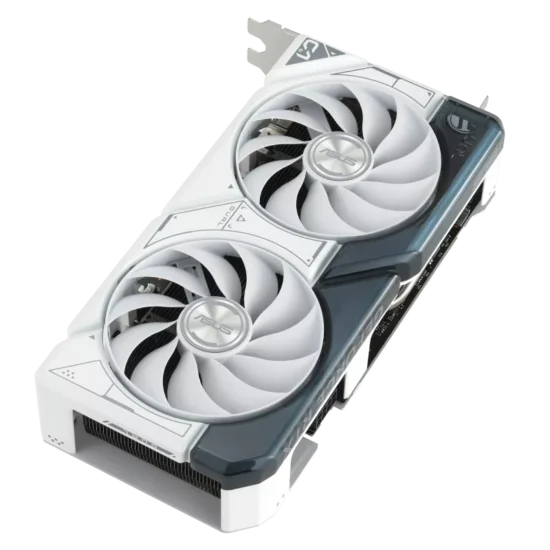 ASUS Dual NVIDIA GeForce RTX 4060 Ti White OC Edition Top Angled View