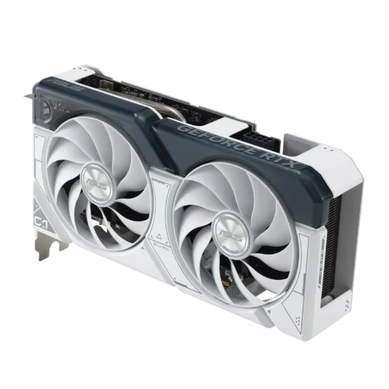 Asus DUAL RTX4060 OC White Front Angled View