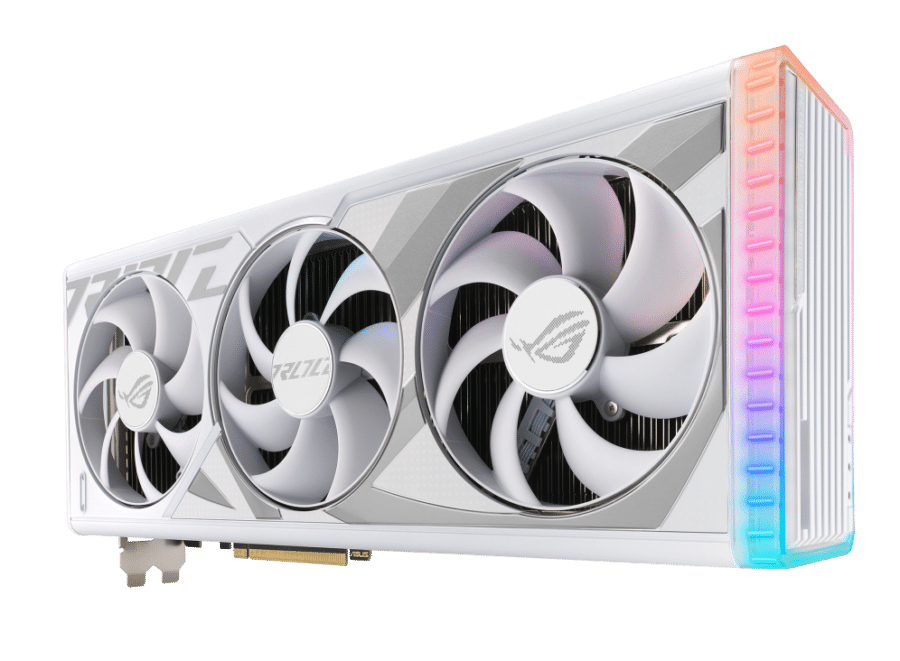 ASUS ROG Strix NVIDIA GeForce RTX 4090 White OC Angled Front View