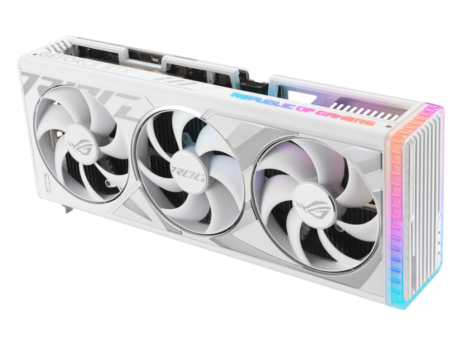 ASUS ROG Strix NVIDIA GeForce RTX 4090 White OC Angled View