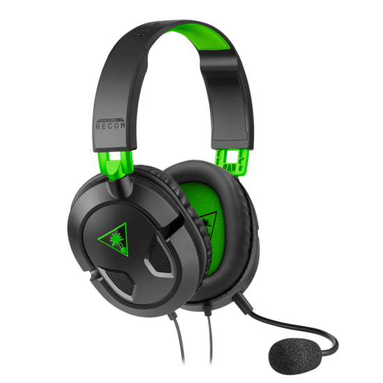 Turtle Beach Recon 50X Black & Green Front Angled View