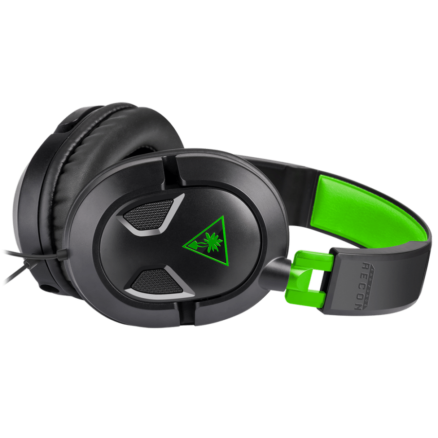 Turtle Beach Recon 50X Black & Green Angled Side View
