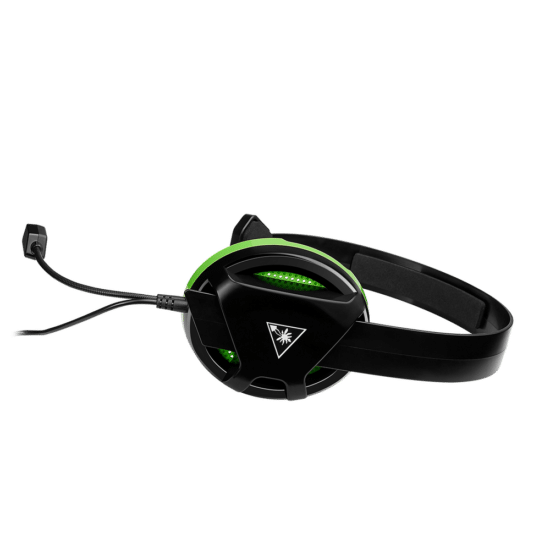Turtle Beach Recon Chat Black & Green Angled Side Flat View