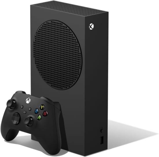 Xbox Series S 1TB Carbon Black Console & Controller Angled View
