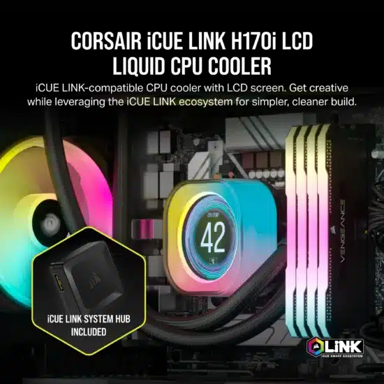 Corsair iCUE LINK H170i LCD 420mm RGB All-In-One Liquid CPU Cooler