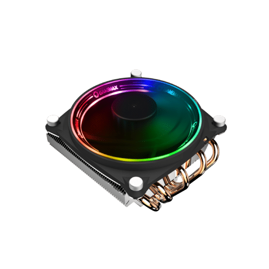 GameMax Gamma 300 Rainbow ARGB Low Profile Heatsink & Fan, Intel & AMD Sockets CPU Cooler