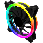 GameMax Razor 120mm PWM Rainbow ARGB Dual Ring Case Fan