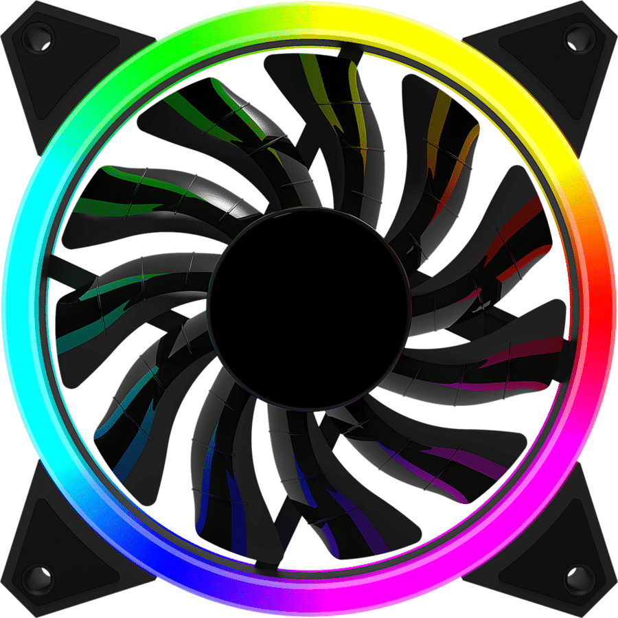GameMax Razor 120mm PWM Rainbow ARGB Dual Ring Case Fan