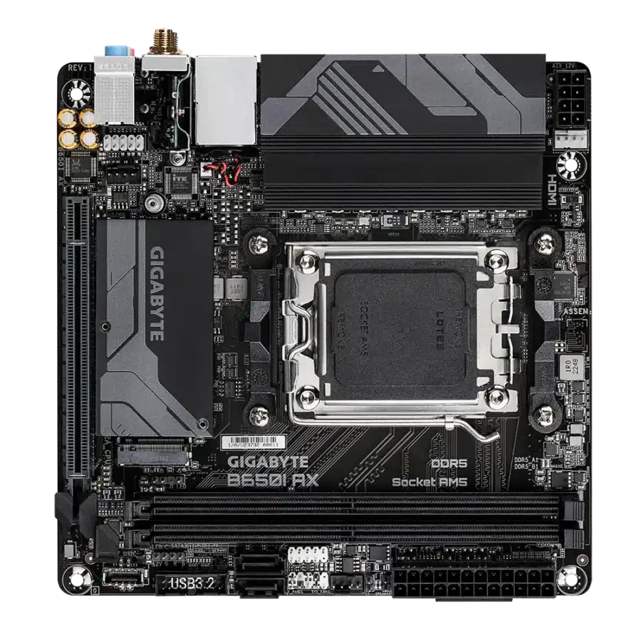 Gigabyte B650I AX – AMD B650 Chipset (Socket AM5) PCIe 4.0 DDR5 Mini-ITX Motherboard