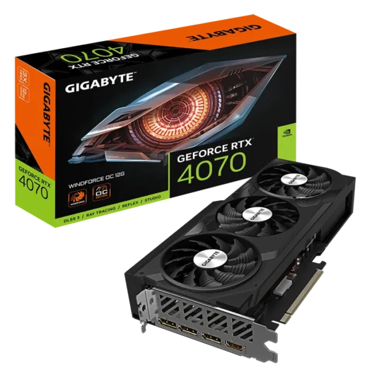 Gigabyte NVIDIA GeForce RTX 4070 WINDFORCE OC 12G GDDR6X Graphics Card
