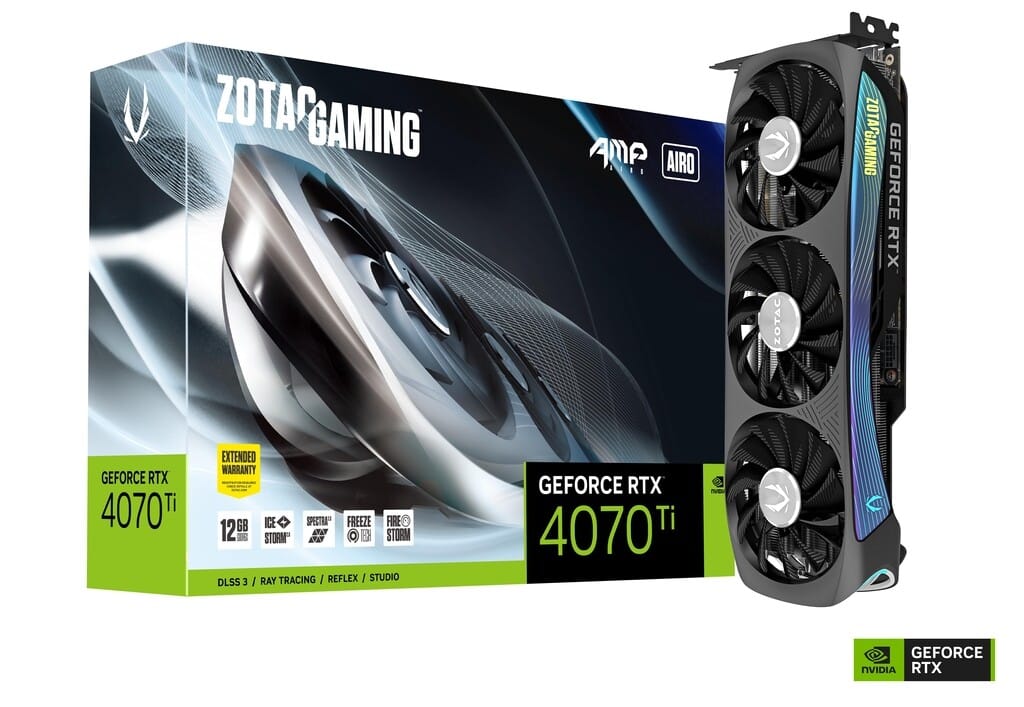 Zotac NVIDIA GeForce RTX 4070 Ti AMP AIRO 12GB GDDR6X Graphics Card